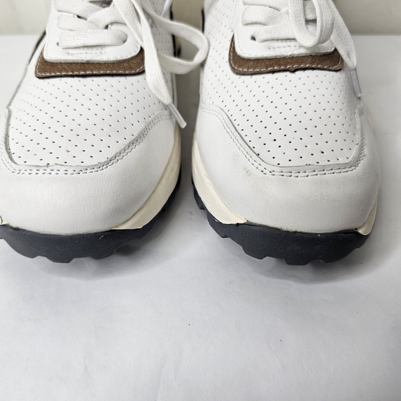 French Connection Petta Lace up Fashion Sneaker White Brown Gray Size 8 - Picture 7 of 12